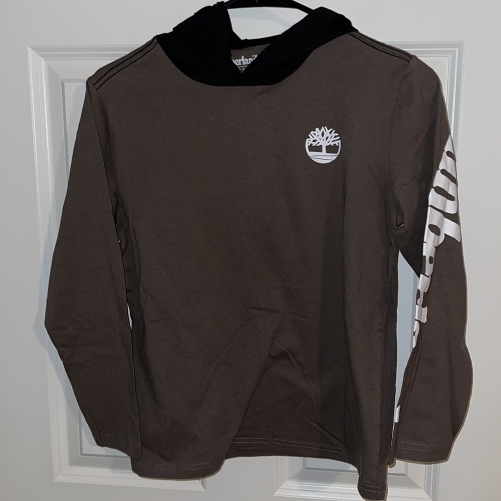 2 pack Boys Timberland long sleeve and hooded long sleeve SZ 10/12